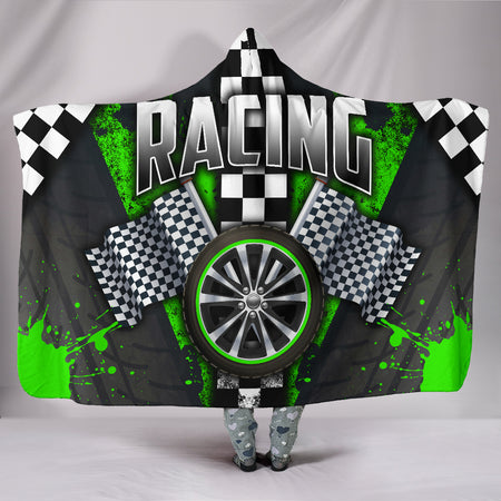 Racing Hooded Blanket Green With FREE SHIPPING TODAY!