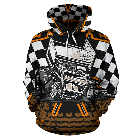 Sprint Car Racing All Over Print Hoodie With FREE SHIPPING TODAY!