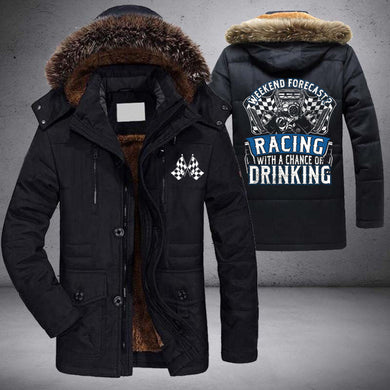 Weekend Forecast Racing With A Chance Of Drinking Coat With FREE SHIPPING