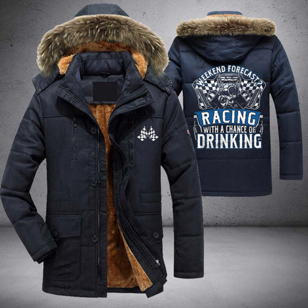 Weekend Forecast Racing With A Chance Of Drinking Coat With FREE SHIPPING